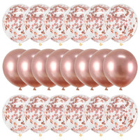 20 sztuk balon w kolorze różowego złota zestaw konfetti metaliczne balony urodziny dekoracja na przyjęcie ślubne rocznica Globals Baby Shower balon 1